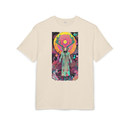 Vibrant Artistic Oversize Tee - Unisex Heavyweight T-Shirt, Bohemian Style, Gift for Art Lovers, Festival Wear, Casual Chic