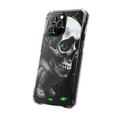 Edgy Skull Phone Case - Magnetic Clear Impact Cases, Unique Phone Cover, Goth Accessory, Halloween Gift, Stylish Tech Protection