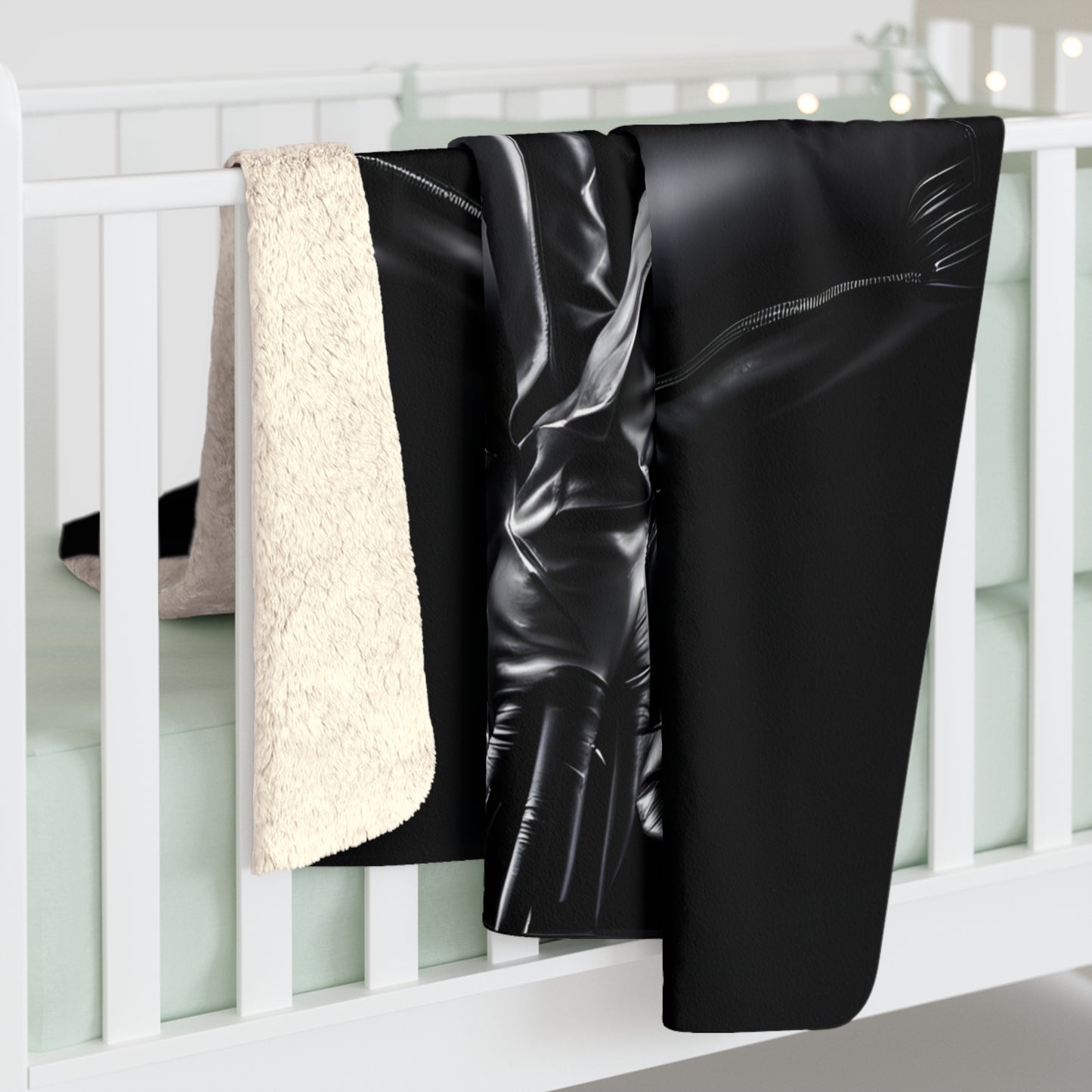 Sherpa Fleece Blanket with Dark Cyber Horror Design