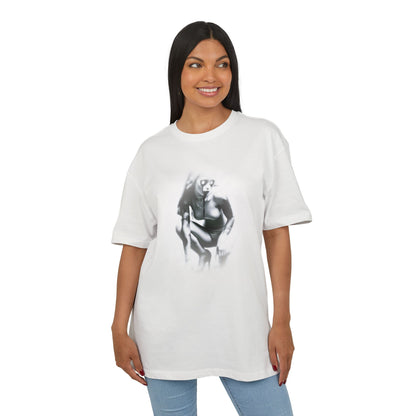 Stylish Unisex Heavy Oversize Tee with Artistic Graphic - Horror Design