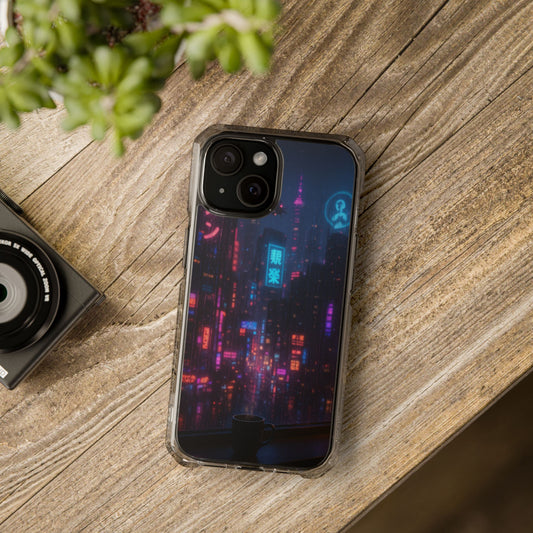 Neon City Phone Case - Magnetic Clear Impact Cases, Customizable Phone Cover, Gifts for Tech Lovers, Stylish Protection, Modern Design