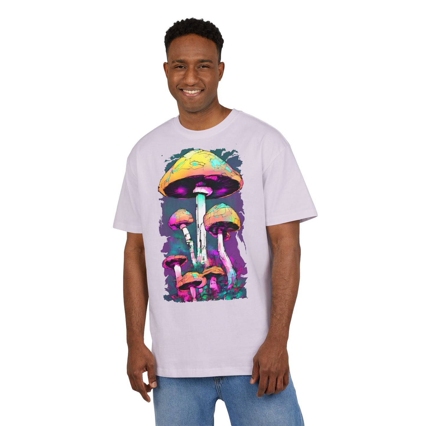Trippy Mushroom Unisex Oversize Tee | Psychedelic Art Shirt, Retro Graphic Tee, Festival Wear, Gift for Nature Lovers, Streetwear