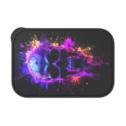 Vibrant Skull Bento Box with Utensils, Cool Lunch Container, Funky Meal Prep, Unique Gift for Food Lovers, School Lunches, Halloween