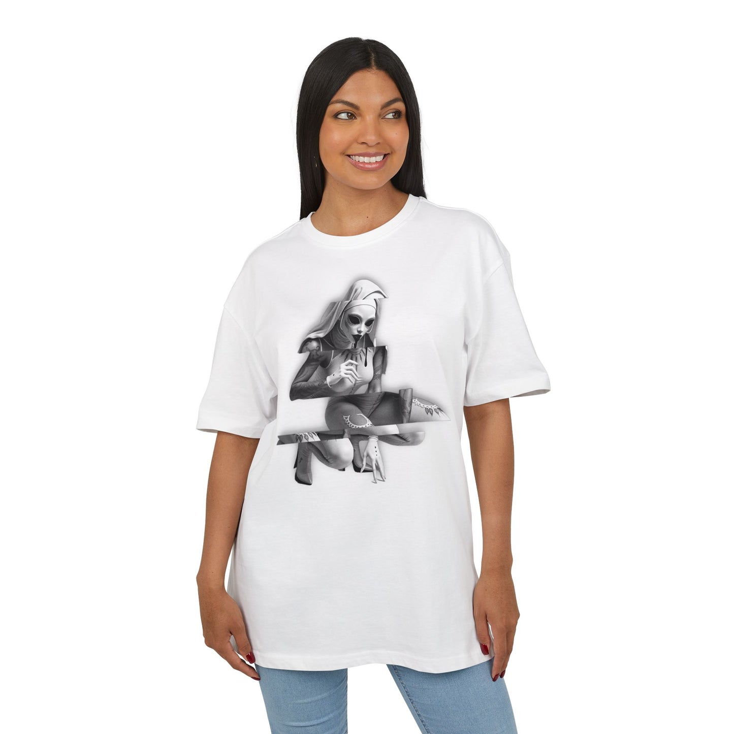 Unisex Heavy Oversize Tee with Horror Design