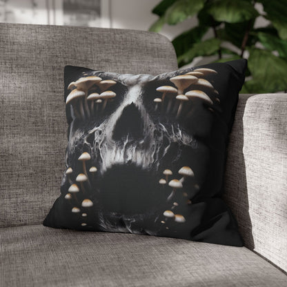 Gothic Mushroom Skull Pillowcase - Home Decor, Halloween, Gothic Style, Unique Gift, Bed and Couch Accent