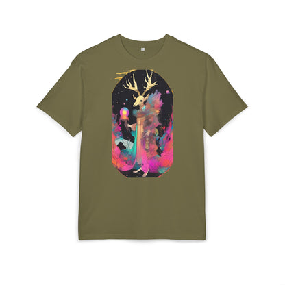 Cosmic Stag Unisex Oversize Tee | Bohemian Vibe T-Shirt, Fantasy Apparel, Unique Gift, Art-Inspired Fashion, Summer Style