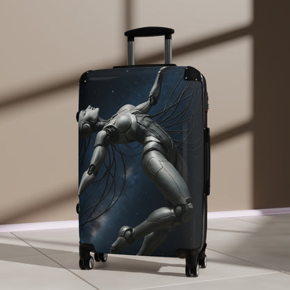 Cosmic Art Suitcase, Unique Travel Luggage, Starry Night Carry-On, Sci-Fi Baggage, Geeky Gift for Travelers