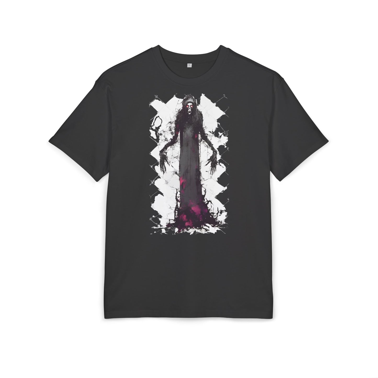Eerie Spirit Unisex Heavy Oversize Tee, Halloween Costume T-Shirt, Casual Graphic Shirt, Gothic Tee, Spooky Art Apparel
