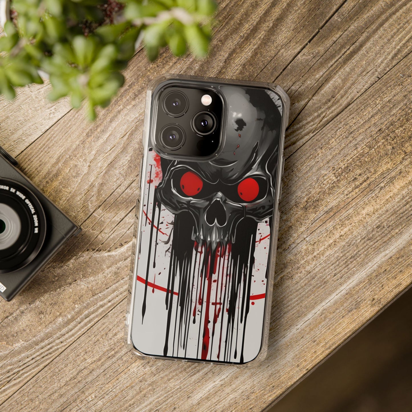 Edgy Skull Design Phone Case, Unique Protective Case, Magnetic Impact Case, Halloween Gift, Skull Lover Accessory