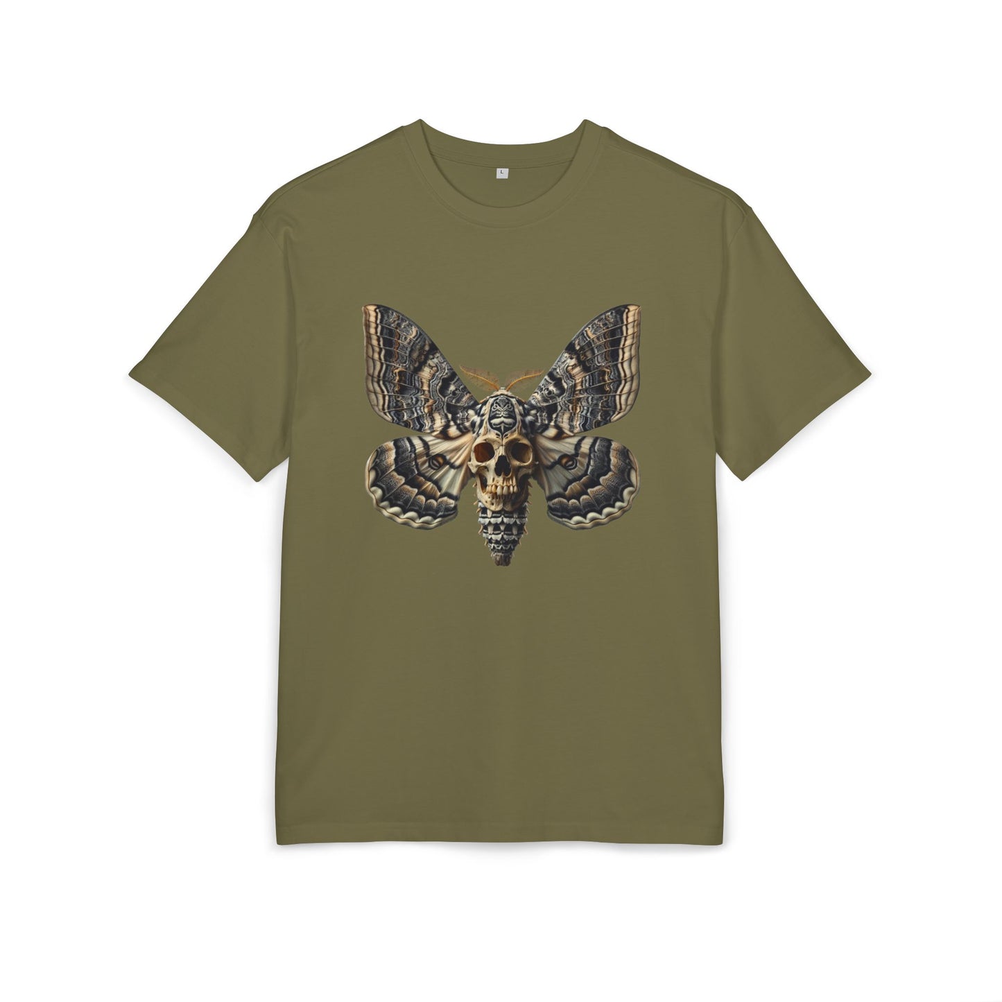 Unisex Oversize Tee with Skull Moth Design - Edgy Graphic Shirt