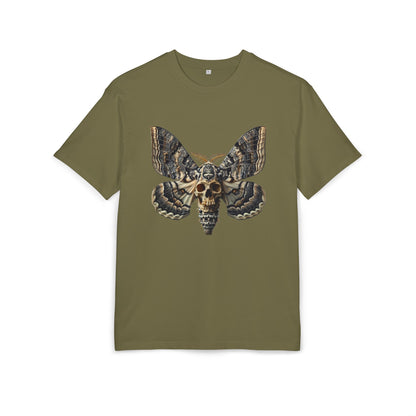 Unisex Oversize Tee with Skull Moth Design - Edgy Graphic Shirt