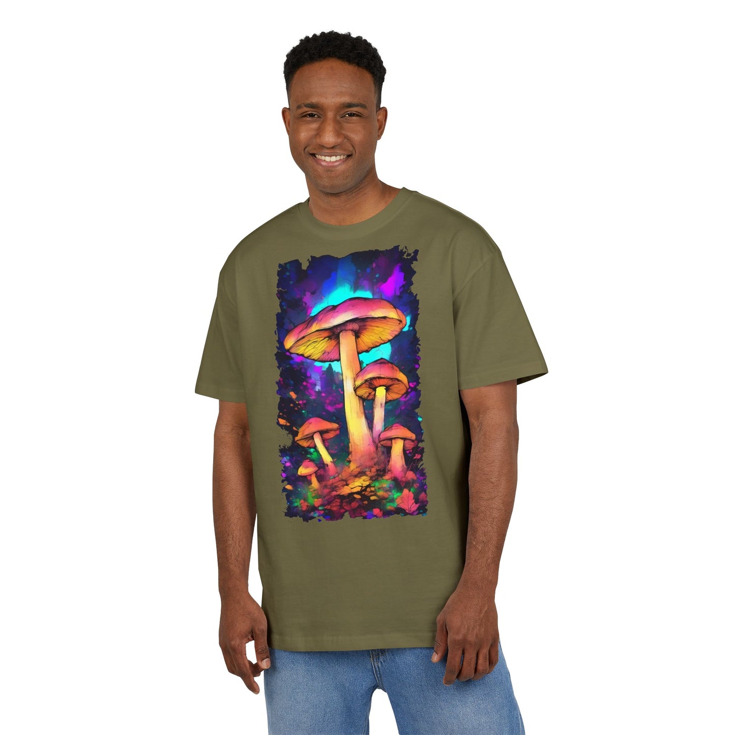 Psychedelic Mushroom Oversize Tee, Unisex Graphic Tee, Casual Summer Shirt, Gift for Nature Lovers, Festival Fashion
