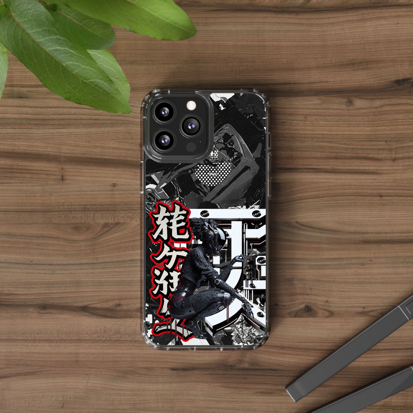 Clear Phone Case with Stylish Graphic Design for Tech Enthusiasts