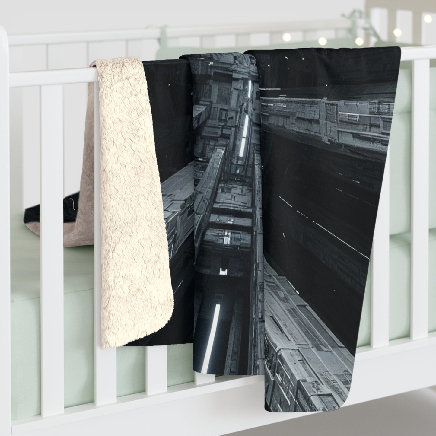 Futuristic Sherpa Fleece Blanket for Cozy Nights