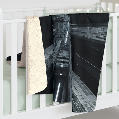 Futuristic Sherpa Fleece Blanket for Cozy Nights