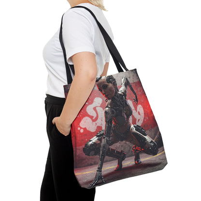 Futuristic Sci-Fi Tote Bag, Stylish Shopping Bag, Cyberpunk Accessory, Gift for Tech Lovers, Artwork Tote, Unique Canvas Bag
