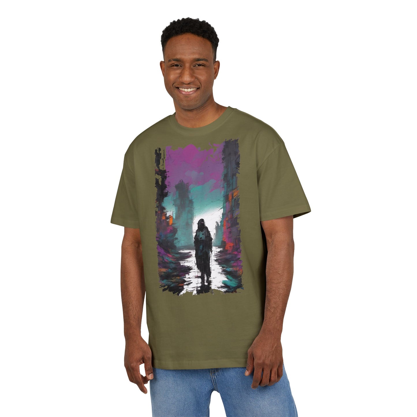 Unisex Oversized Graphic Tee with Forest Silhouette | Comfy Casual Wear, Gift for Nature Lovers, Ideal for Camping, Hiking, Everyday Style
