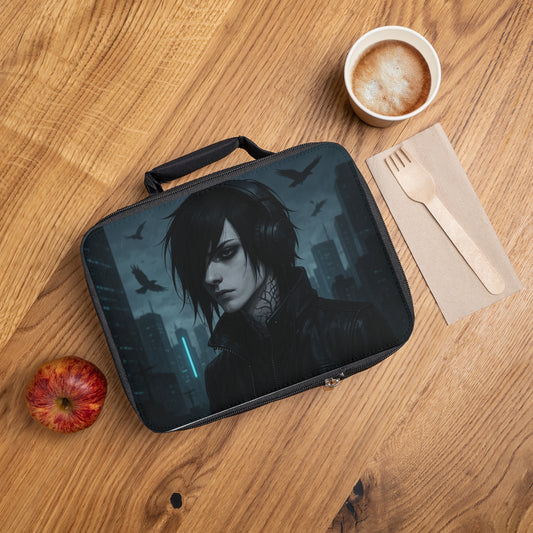 Gothic Lunch Bag - Edgy Insulated Meal Carrier for School, Work, or Picnic, Anime Goth Art, Cool Tote for Teens, Gift Idea