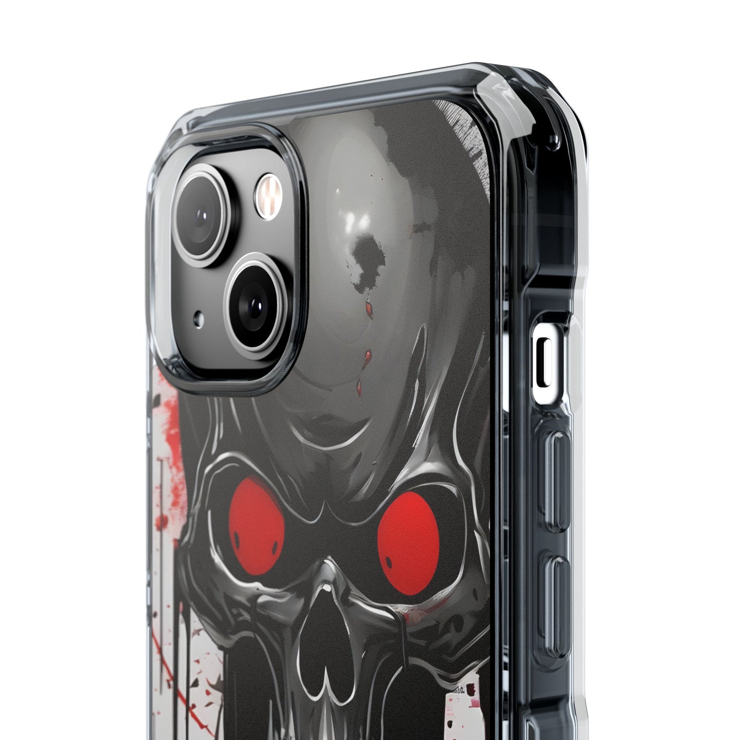 Edgy Skull Design Phone Case, Unique Protective Case, Magnetic Impact Case, Halloween Gift, Skull Lover Accessory