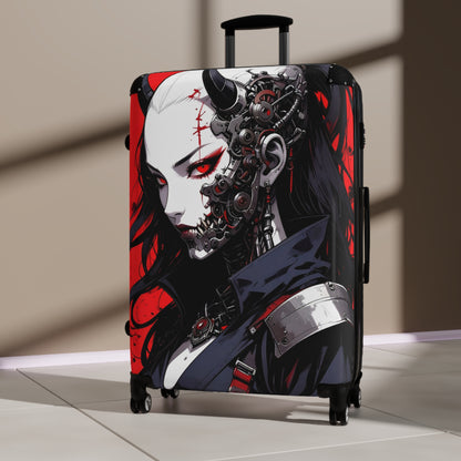Gothic Style Travel Suitcase, Unique Luggage, Edgy Carry-On, Anime Inspired Bag, Gift for Travelers