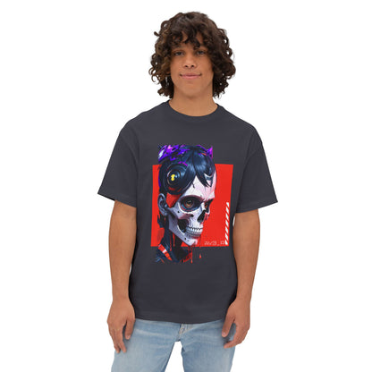 Edgy Oversized Tee with Skull Design, Streetwear Shirt for Art Lovers, Unisex Graphic Tee, Halloween Apparel, Trendy Casual Wear