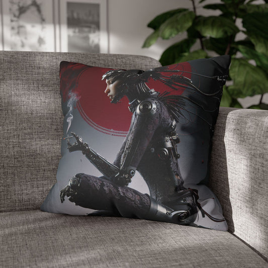 Futuristic Robot Love Pillowcase, Cyberpunk Decor, Gift for Tech Lovers, Modern Home Accent, Unique Housewarming Present