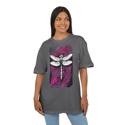 Dragonfly Art Unisex Heavy Oversize Tee, Nature Lover Shirt, Gift for Her, Artistic Tee, Summer Fashion, Relaxed Fit Clothing