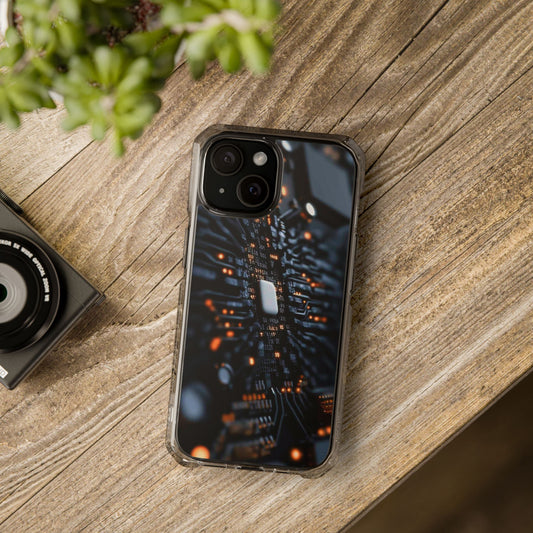 Magnetic Clear Impact Phone Case - Tech-Inspired Design, Perfect for Gadget Lovers, Birthday Gift, Tech Accessories, Durable Protection