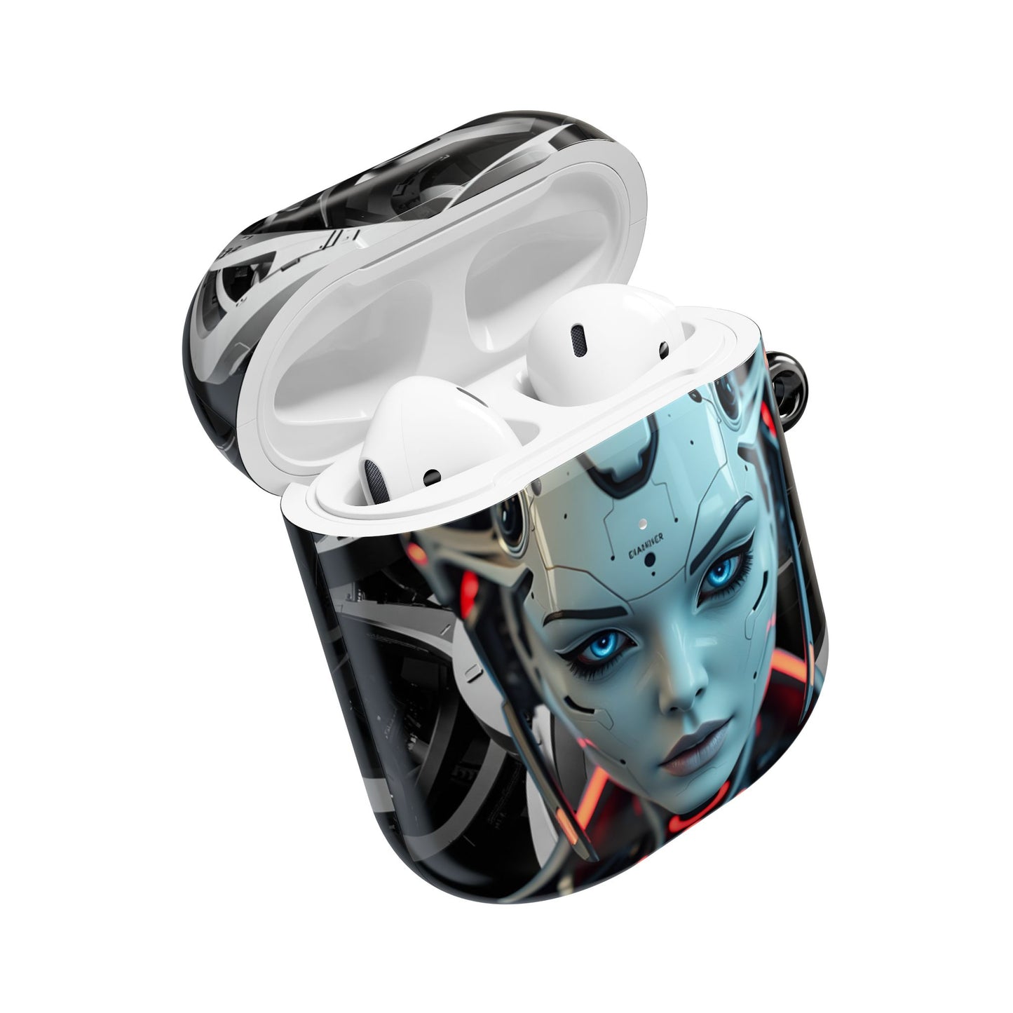 Futuristic AirPod Case with Tech-Inspired Design, Cyberpunk AirPods Holder, Stylish Accessory for Music Lovers, Gift for Gamers