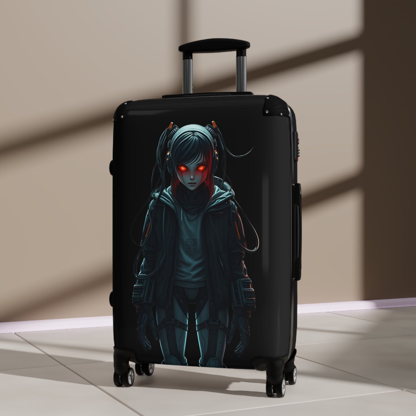 Stylish Travel Suitcase with Cyber Design - Perfect for Adventurers