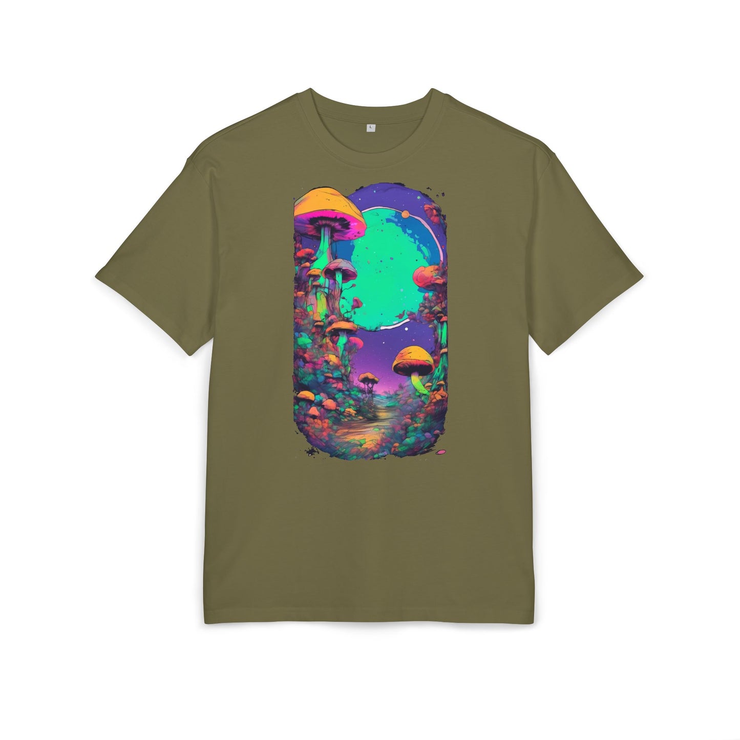 Psychedelic Mushroom Oversize Tee, Unisex Heavyweight Shirt, Bohemian Fashion, Festival Wear, Nature Lover Gift