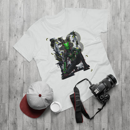 Cyberpunk Graphic Tee, Futuristic T-Shirt, Unisex Casual Wear, Unique Gift for Gamers, Trendy Streetwear, Sci-Fi Clothing