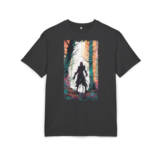 Artistic Oversized Tee - Forest Silhouette Design, Casual Unisex Fashion, Perfect for Nature Lovers, Gift for Friends, Relaxed Everyday Wear
