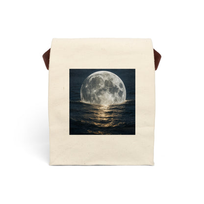 Canvas Lunch Bag with Moonlit Design | Eco-Friendly Tote for Adults, Kids' Picnic Bag, Gift Idea for Birthdays