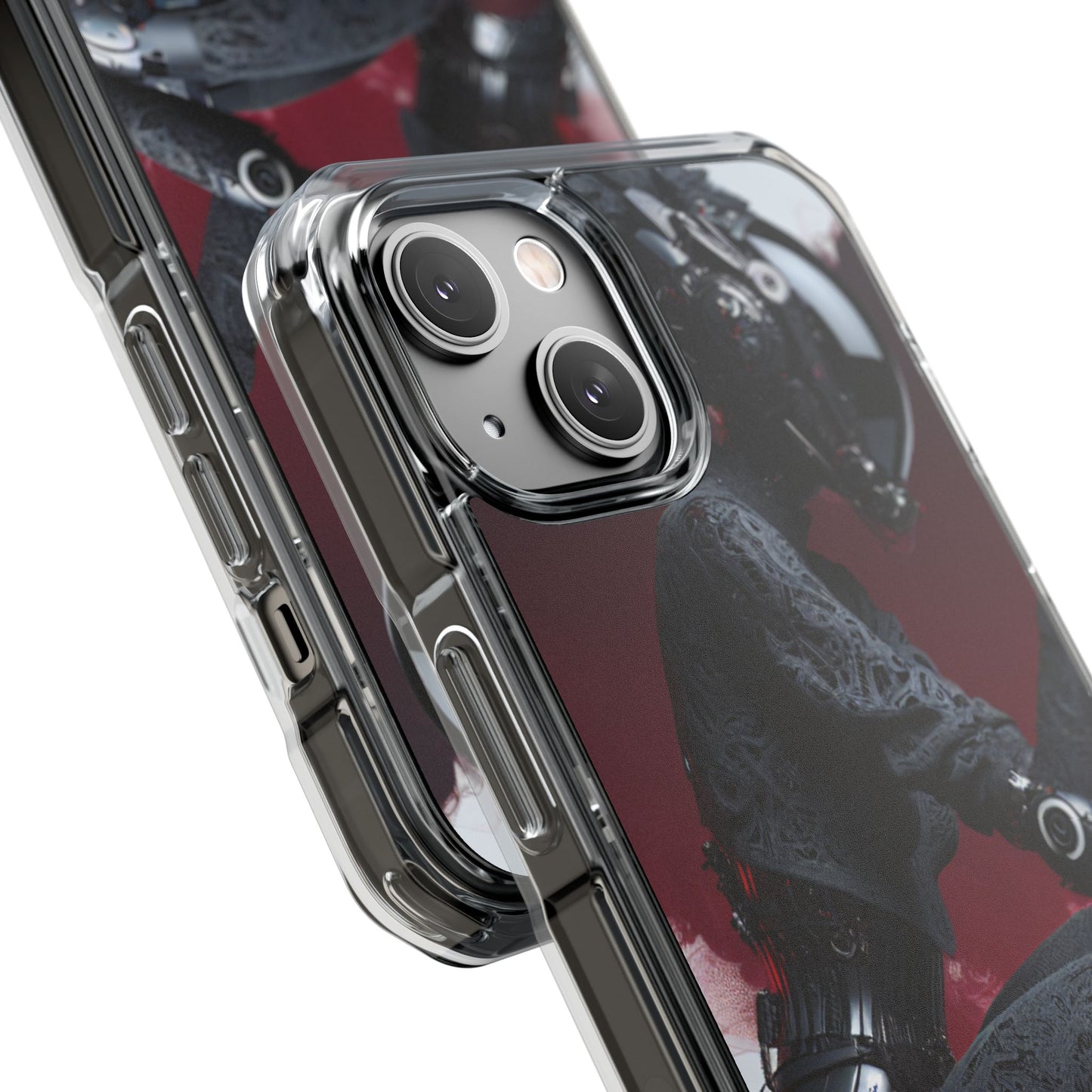 Cyber Design Magnetic Phone Case, Clear Mobile Cover, Gothic Style, Halloween Gift, Celestial Protection Accessory