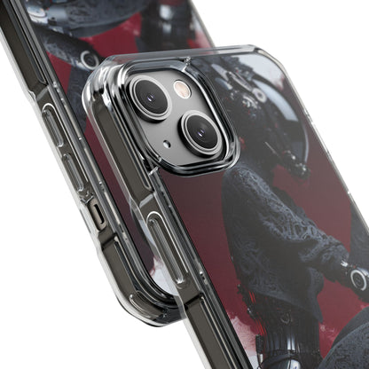 Cyber Design Magnetic Phone Case, Clear Mobile Cover, Gothic Style, Halloween Gift, Celestial Protection Accessory