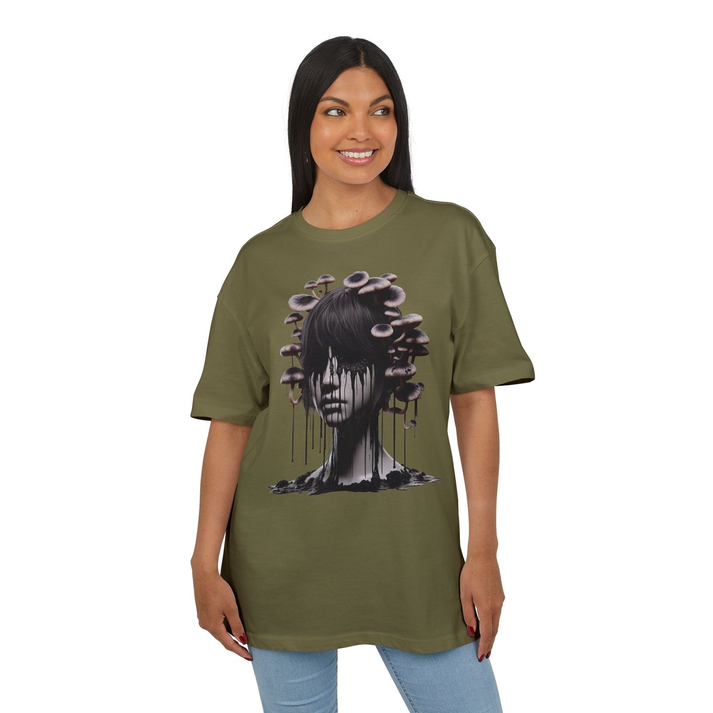Mystical Mushroom Graphic Unisex Heavy Oversize Tee