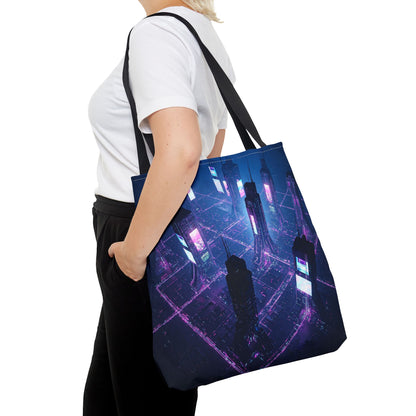 Futuristic Cityscape Tote Bag | Eco-Friendly Reusable Shopping Bag, Nerdy Gift, Trendy Beach Bag, Travel Accessory, Stylish Grocery Bag