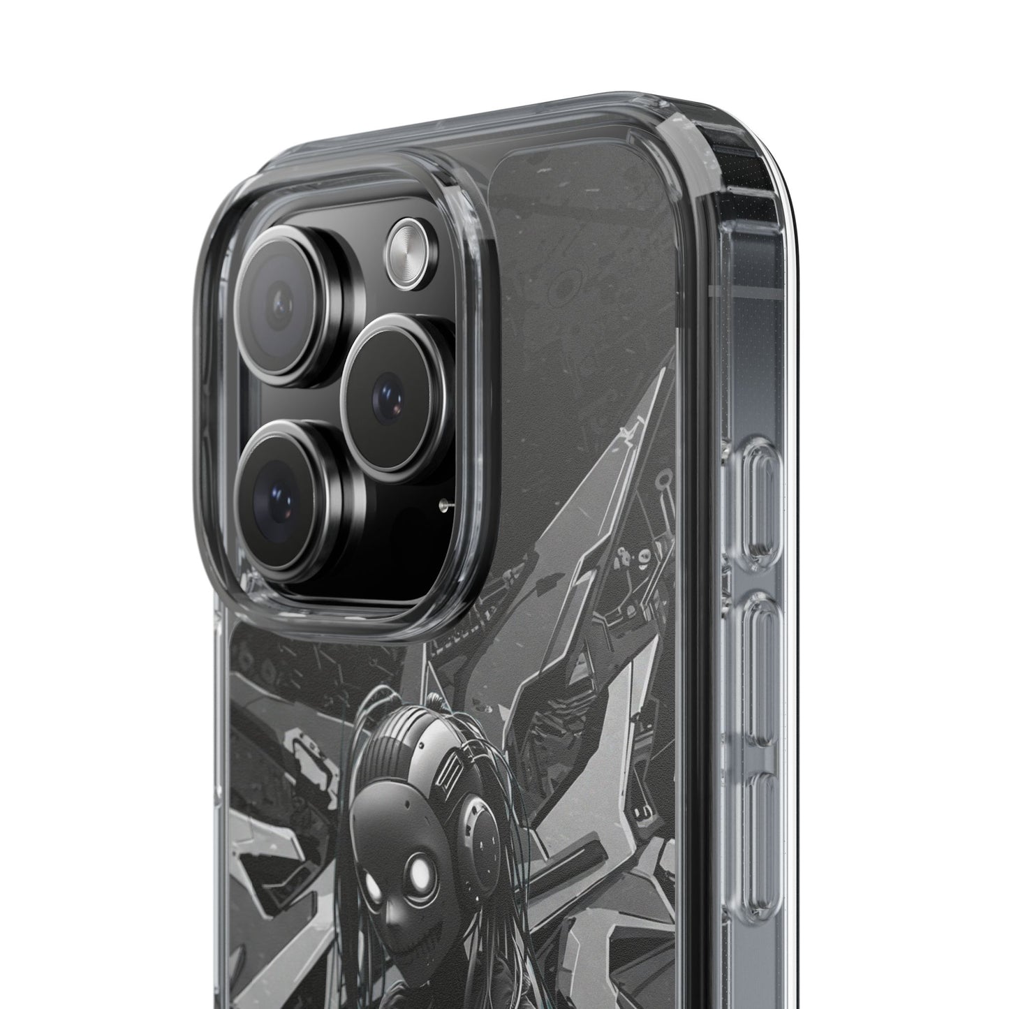 Anime-Inspired Clear Phone Case - Edgy Streetwear Style