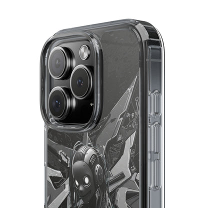 Anime-Inspired Clear Phone Case - Edgy Streetwear Style