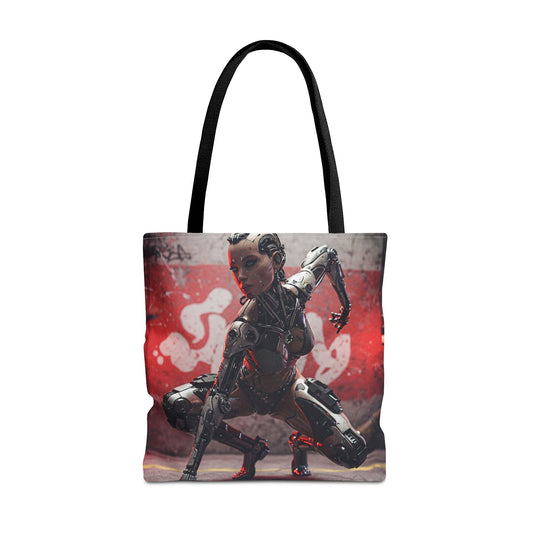 Futuristic Sci-Fi Tote Bag, Stylish Shopping Bag, Cyberpunk Accessory, Gift for Tech Lovers, Artwork Tote, Unique Canvas Bag