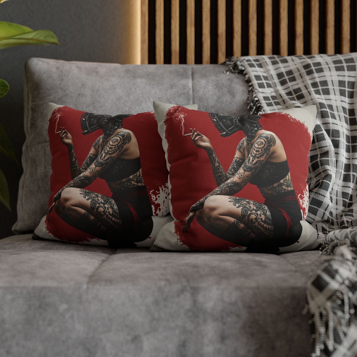 Edgy Tattoo Art Pillowcase | Boho Decor, Home Accent, Gift for Her, Trendy Cushion, Festival Style