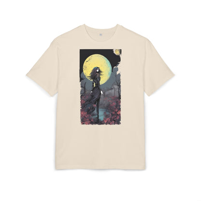 Moonlit Witch Oversize Tee, Cozy Casual Wear, Halloween Outfit, Gothic Style, Gift for Her, Everyday Fashion