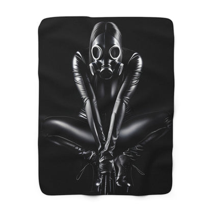 Sherpa Fleece Blanket with Dark Cyber Horror Design