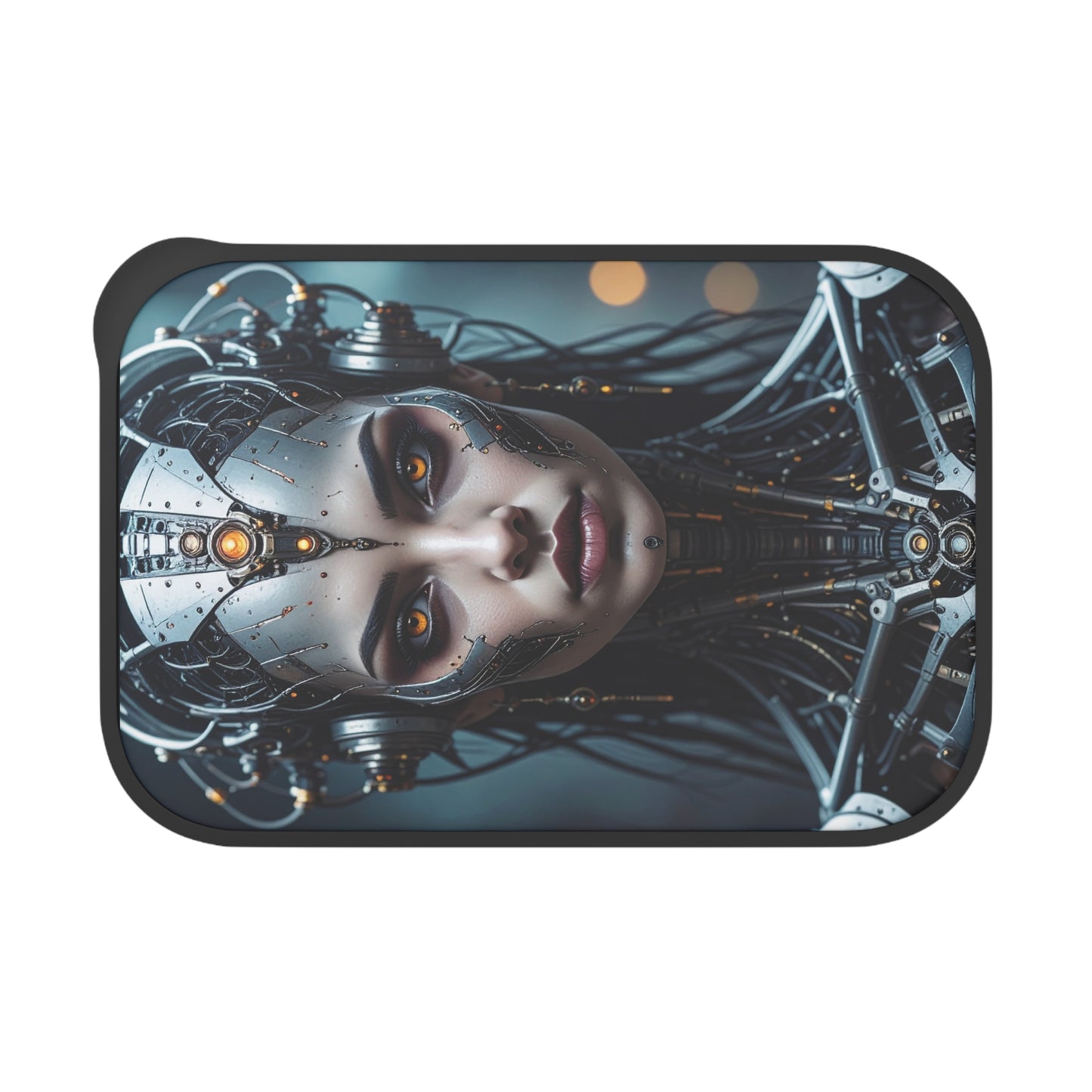 Futuristic Bento Box with Design, Cyberpunk Lunch Container, Stylish Meal Prep Box, Unique Gift for Tech Lovers, Eco-Friendly Food Storage