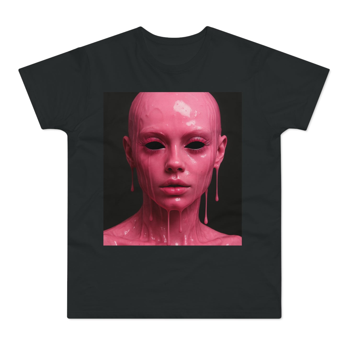 Artistic Pink Melting Face T-Shirt - Trendy Graphic Tee, Unique Gift, Statement Apparel, Festival Wear, Occasional Fashion, Street Style