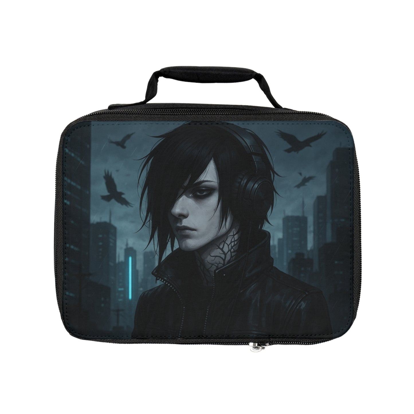 Gothic Lunch Bag - Edgy Insulated Meal Carrier for School, Work, or Picnic, Anime Goth Art, Cool Tote for Teens, Gift Idea