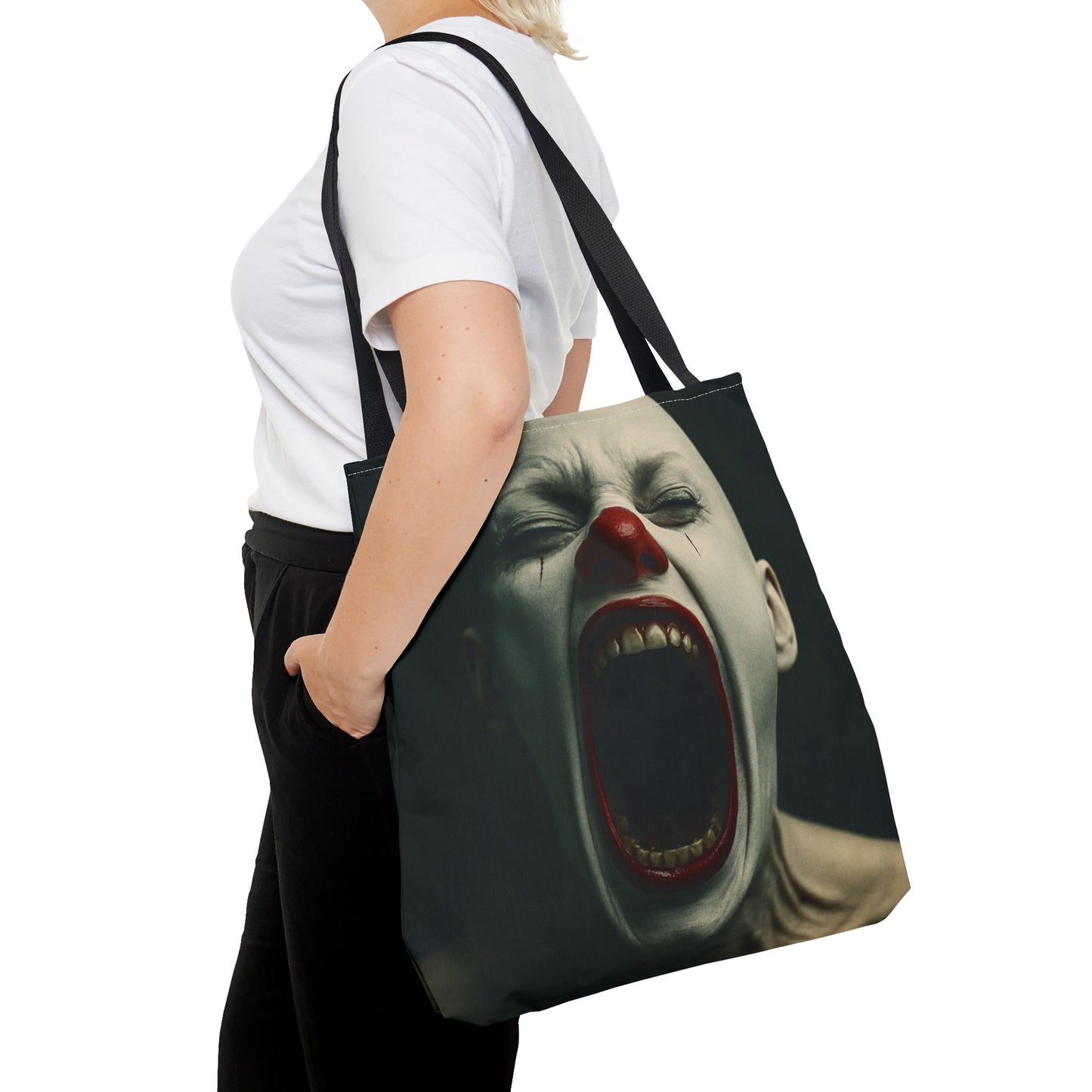 Terrifying Clown Tote Bag - Perfect for Halloween, Spooky Parties, Horror Fans, Trick-or-Treating, Unique Gift