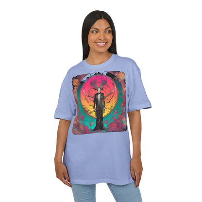 Vibrant Artistic Oversize Tee - Unisex Heavyweight T-Shirt, Bohemian Style, Gift for Art Lovers, Festival Wear, Casual Chic