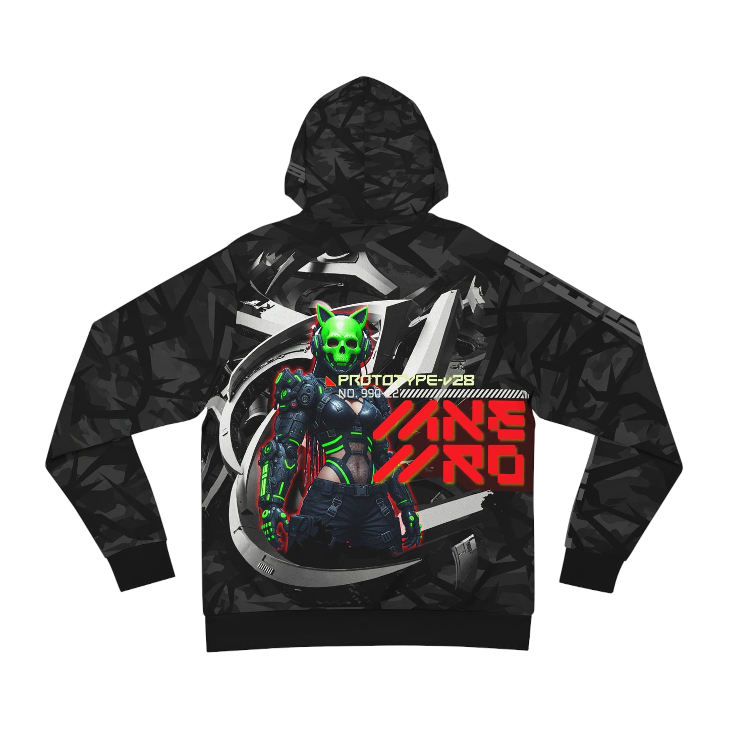 Futuristic Graphic Hoodie, Cyberpunk Style for Teens, Streetwear Fashion Gift, Unique Art Sweatshirt, Perfect for Music Festivals, [...]